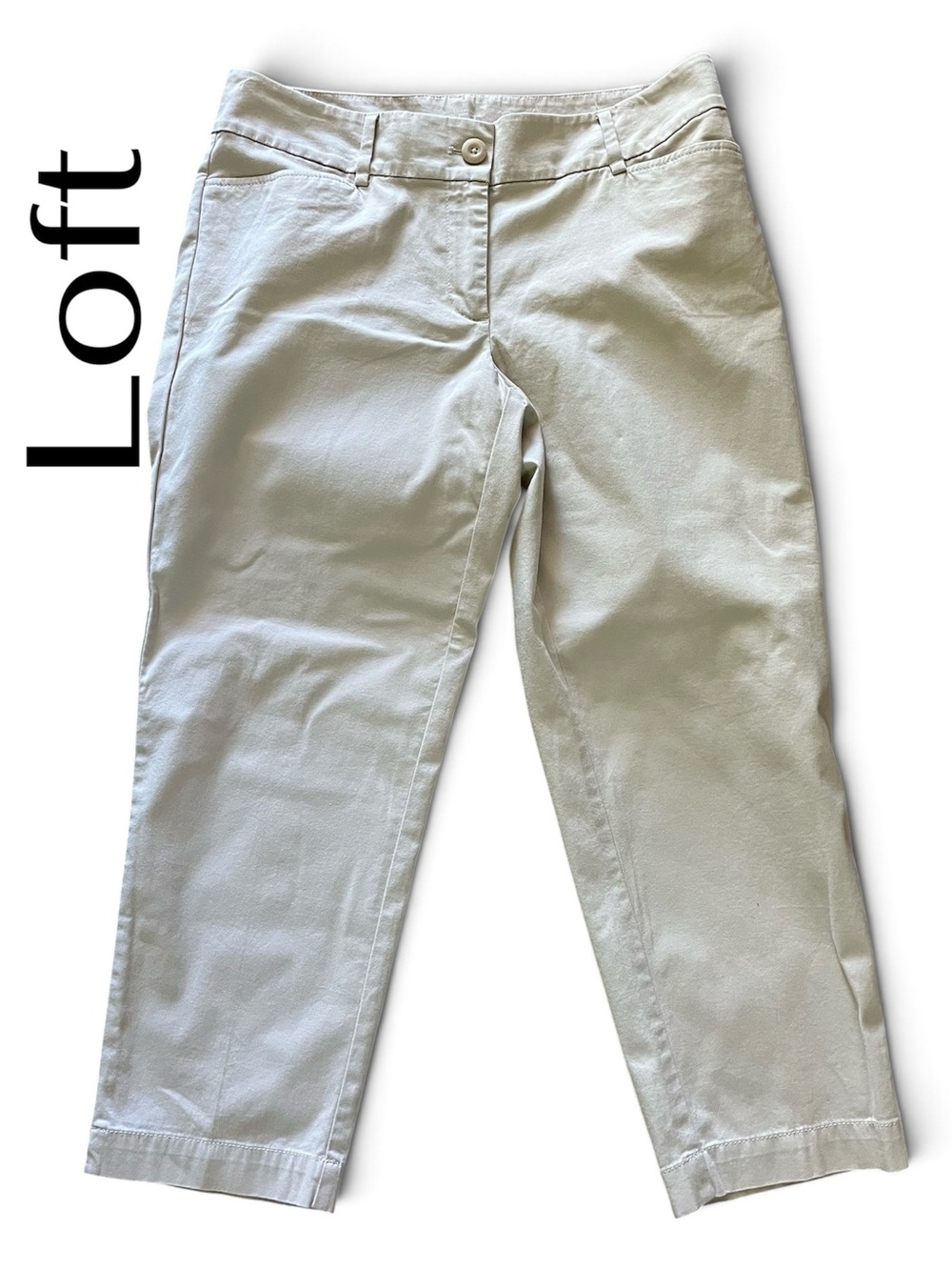 LOFT Women's Cream Ankle Crop Jeans Capri pants